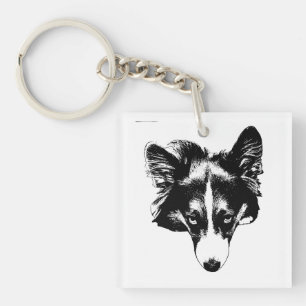 outline loyal look keychain