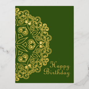 Outline Mandala - Vintage Style 2 Foil Holiday Postcard