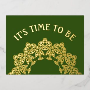 Outline Mandala - Vintage Style 3 Foil Holiday Postcard