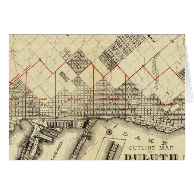 Outline Map of Duluth and Suburbs (Front Horizontal)