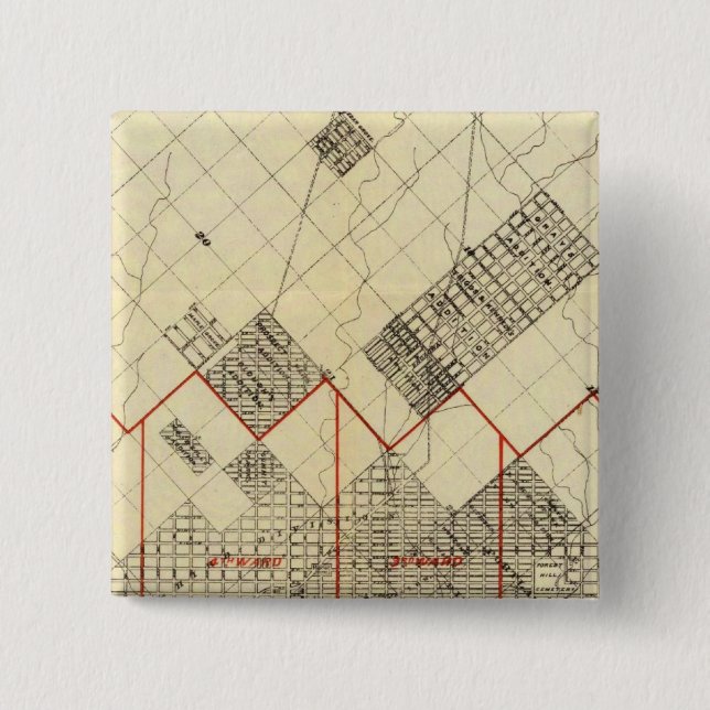Outline Map of Duluth and Suburbs 2 Inch Square Button (Front)