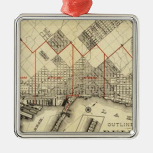 Outline Map of Duluth and Suburbs Metal Ornament