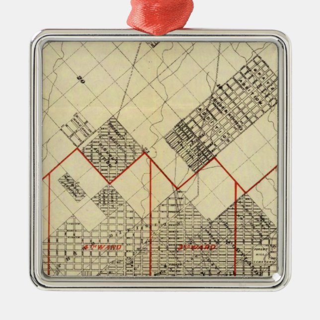 Outline Map of Duluth and Suburbs Metal Ornament (Front)
