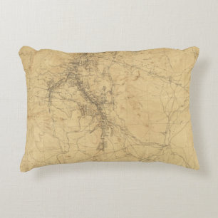 Outline Map of Washoe District, Nevada Decorative Pillow