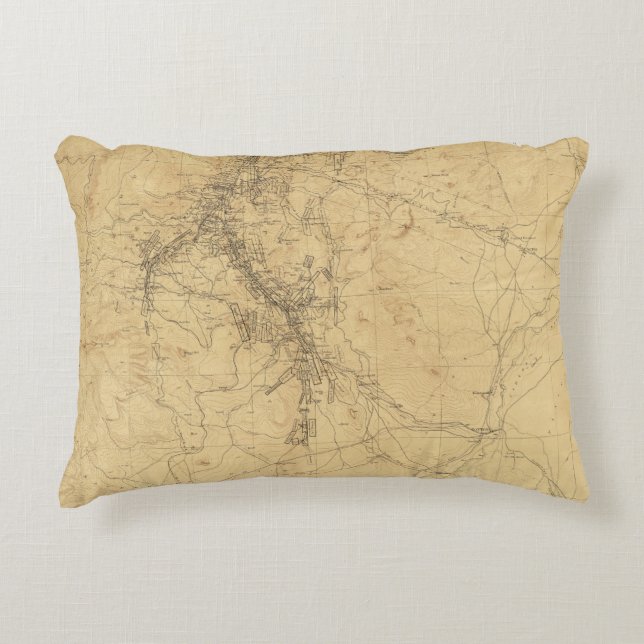 Outline Map of Washoe District, Nevada Decorative Pillow (Front)
