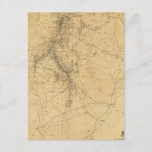 Outline Map of Washoe District, Nevada Postcard