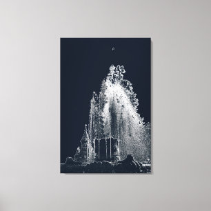 outline of a blue night canvas print