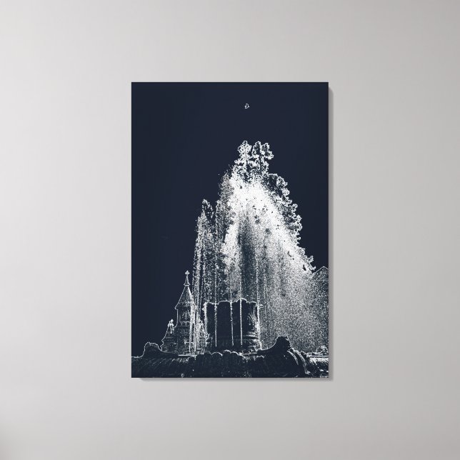 outline of a blue night canvas print (Front)