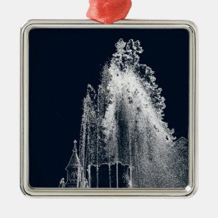 outline of a blue night metal ornament