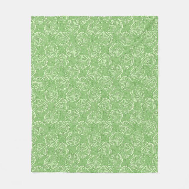 Outline seashells fleece blanket (Front)
