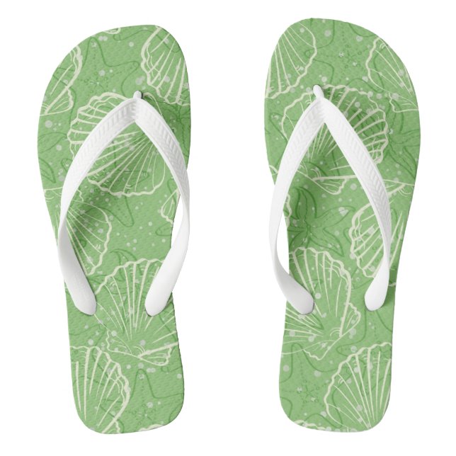 Outline seashells flip flops (Footbed)