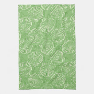 Outline seashells kitchen towel