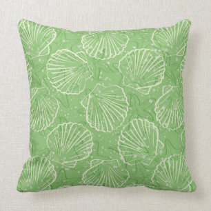 Outline seashells throw pillow