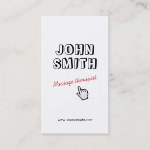 Outline Text Massage therapist Business Card