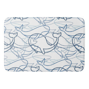 Outline whales bath mat