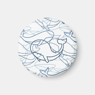 Outline whales magnet
