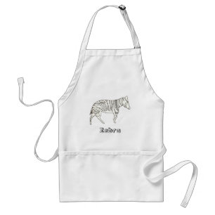 Outline Zebra drawing apron, customized Standard Apron