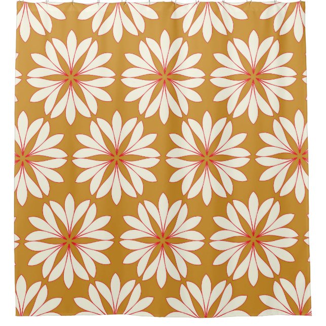 Outlined floral grid: gold, red, ivory (Front)