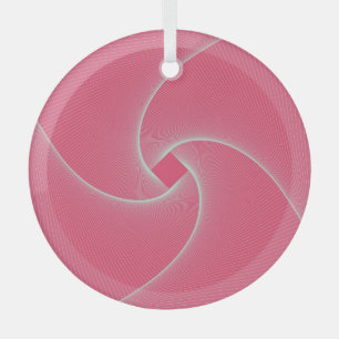 Outlined square vortex, velvet pink. glass ornament