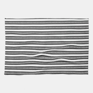 Outlined Stripes Black and Grey Kitchen Towel