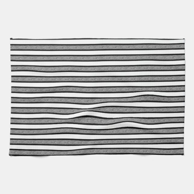 Outlined Stripes Black and Grey Kitchen Towel (Horizontal)