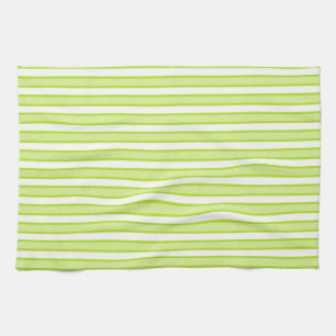Outlined Stripes Lime Green Kitchen Towel