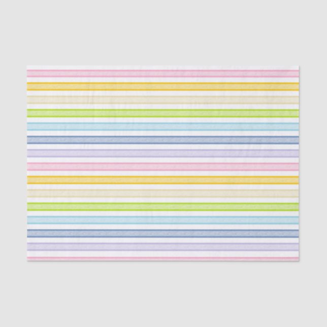 Outlined Stripes Pastel Rainbow Tissue Paper (Front)