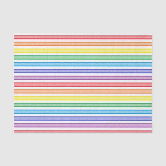 Outlined Stripes Rainbow Tissue Paper (Front)