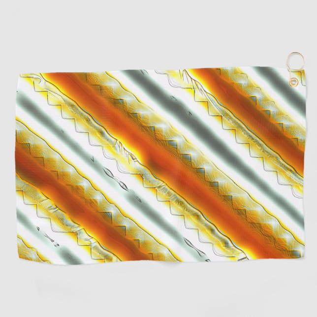 Outrageous abstract stripes in orange and grey     golf towel (Horizontal)