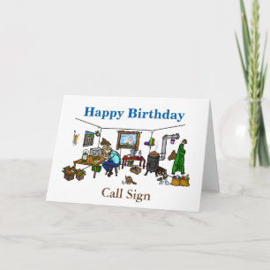 Outre de la carte d'anniversaire de radio-amateur