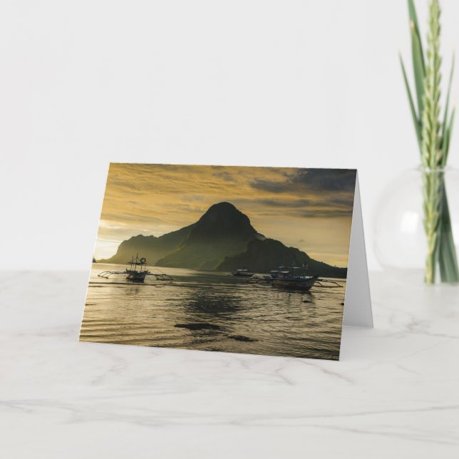 Outrigger At Sunset Card (Front)