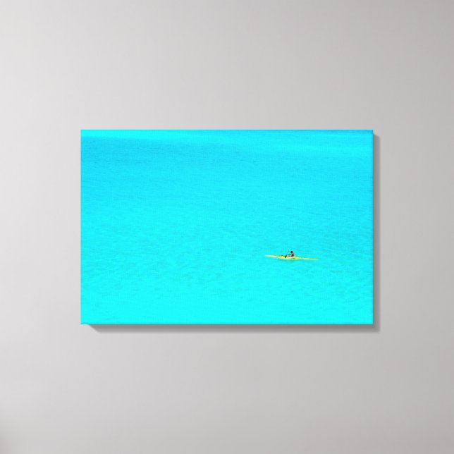 Outrigger canoe in Bora Bora canvas print (Front)