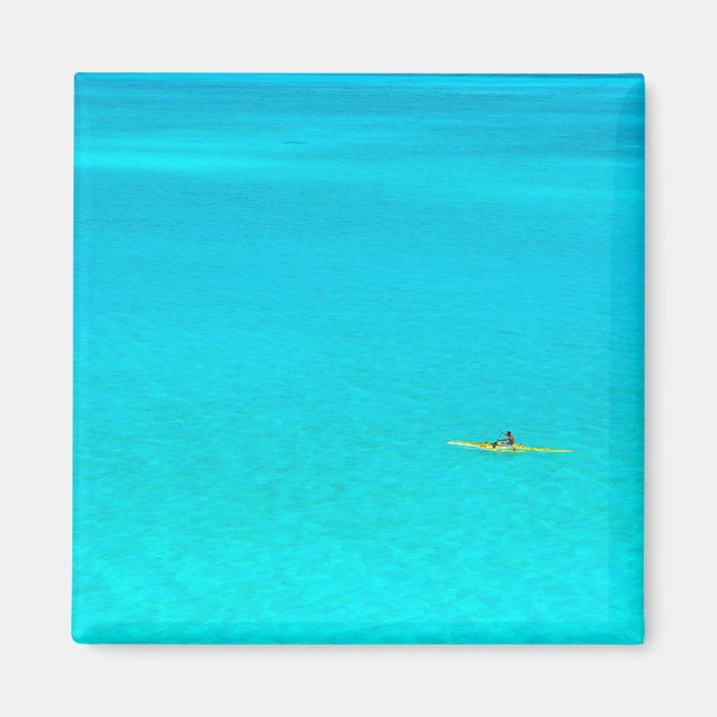Outrigger canoe in Bora Bora magnet (Front)