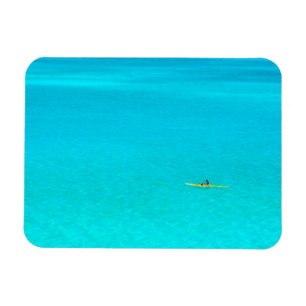 Outrigger canoe in Bora Bora rectangular magnet