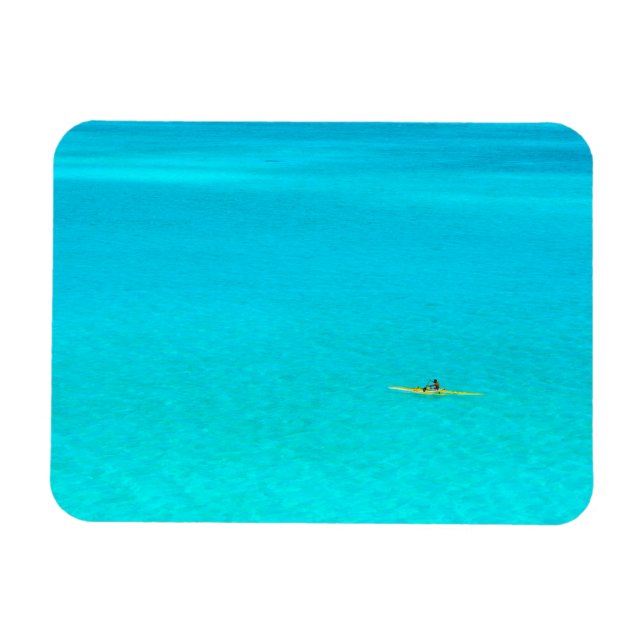 Outrigger canoe in Bora Bora rectangular magnet (Horizontal)