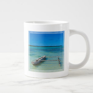 Outrigger Canoe In Shallow Ocean Large Coffee Mug