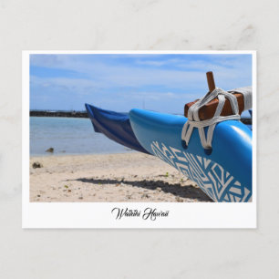Outrigger Canoe on Waikiki Beach Hawaii Postcard. Holiday Postcard