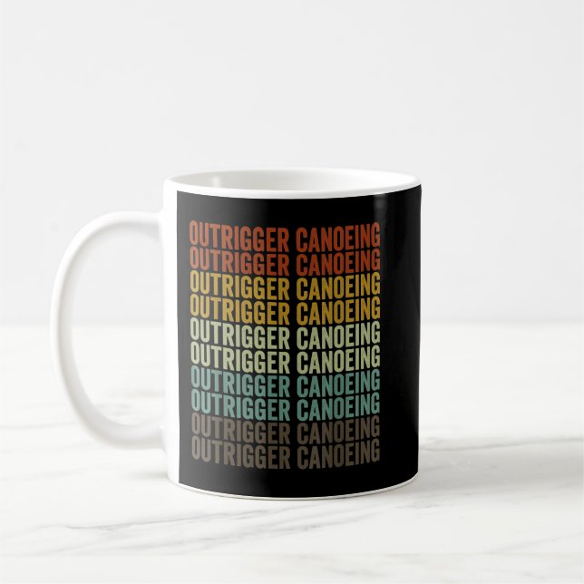 Outrigger Canoeing Sports Retro Coffee Mug (Left)