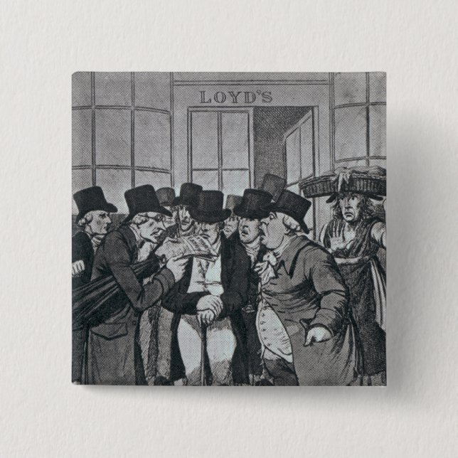 Outside Lloyds of London 2 Inch Square Button (Front)