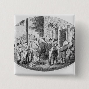 Outside the Old Hats Tavern 2 Inch Square Button