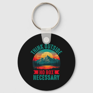 Outside Thinking No Box Necessary Hiking Shirt Keychain