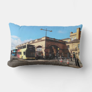 Outside York station Lumbar Pillow