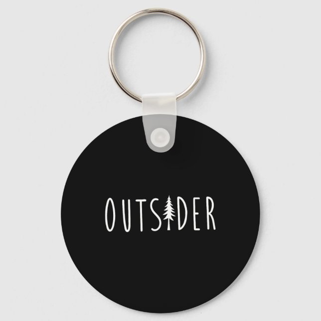 Outsider Pine Tree Nature Wilderness Adventure  Keychain (Front)