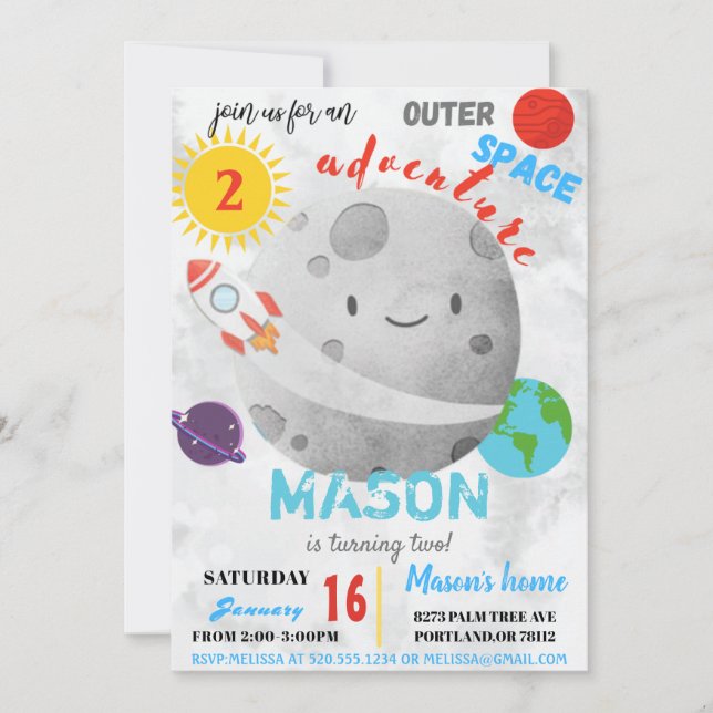 Outspace Adventure Diverse Invitation d'anniversai (Devant)