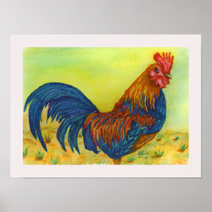 Outstanding and Colorful Rooster Poster