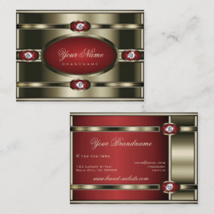 Outstanding Chrome Effect with Dark Red Gradient Business Card