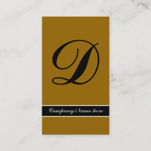 Outstanding monogram brown black business cards