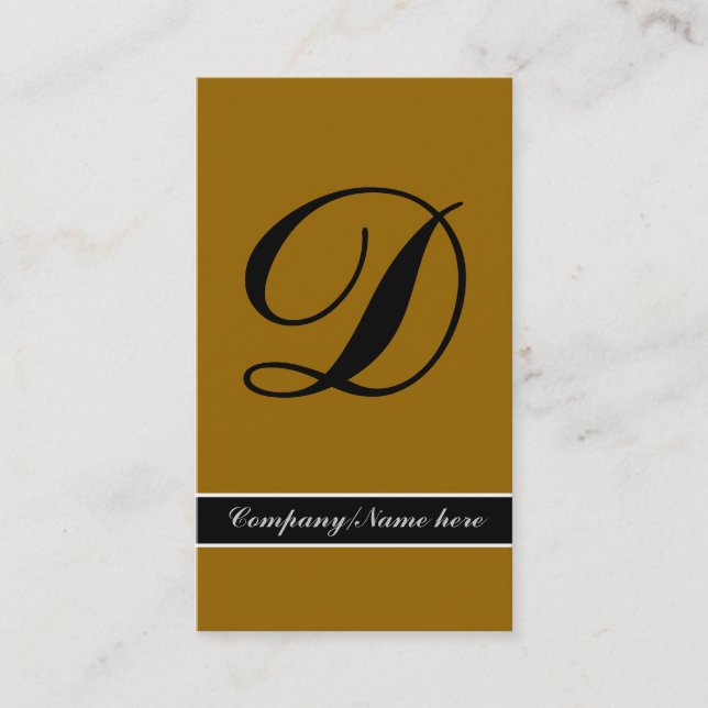 Outstanding monogram brown black business cards (Front)