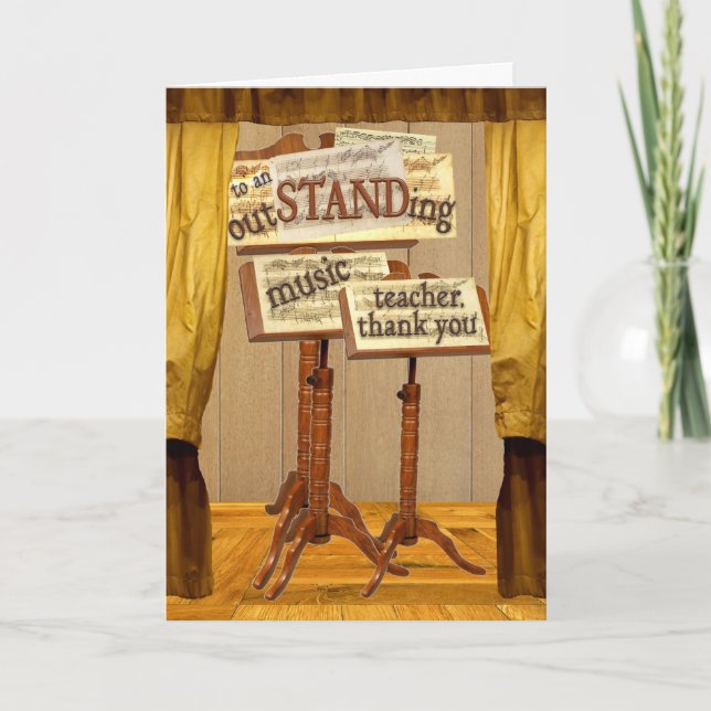 outSTANDing Music Teacher Thank You Card (Front)