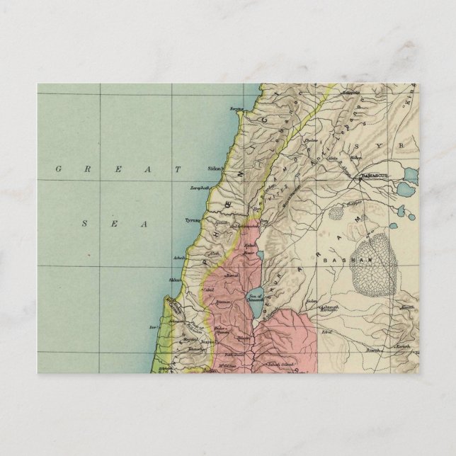 Outstanding Vintage Map of Israel Postcard (Front)